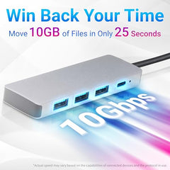 Amazon Basics Pro Series 6-in-1 USB HUB, USB-C PD 3, HDMI (4k@60Hz), USB 3.0-5 GBPS Data Transfer Speed, Aux 3.5, Docking Station with Instant Screen- On/Off and One-Click Mute Button (Turquoise)