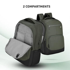Safari Nex 26L Laptop Backpack Bag for Men and Women, Ideal for Office Use/School/College, 2 Compartment, Rain Cover, Antitheft Pocket, USB Port, Trolley Sleeve & Organizer, Olive