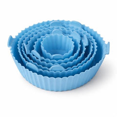 Air Fryer Silicone Liners Reusable – 6 Pack Food Grade Non-Stick Silicone Air Fryer Basket Bowl, Heat Resistant Baking Tray for Airfryer Oven Microwave, Easy Clean Safe Air Fryer