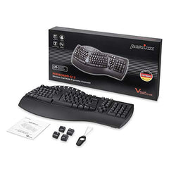 Perixx PERIBOARD-612W Wireless Ergonomic Split Keyboard with Dual Mode 2.4G and Bluetooth Feature, Compatible with Windows 10 and Mac OS X System, White, US English Layout