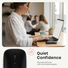 SATECHI Slim EX Wireless Mouse, Bluetooth & 2.4 GHz, Quiet Clicks, Silver