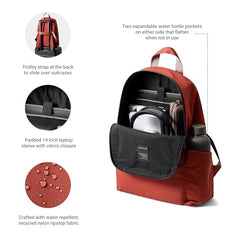 DailyObjects Monkey Shoulder Bag (19L) for Everyday Use| 100% Recycled | Travel/Office Bag | Backpack With Padded Compartment for Upto 14" | Adjustable Straps & Zipper closure - Orange