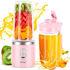 Juicer for Home ^ Lacossi Juicer Mixer Grinder with 1500mAh Battery, 6 Blades 3Gears Fast Blending, 2-Jar Capacity (400ml*2) | 40 Watts Bullet Rechargeable Portable Personal Juicer