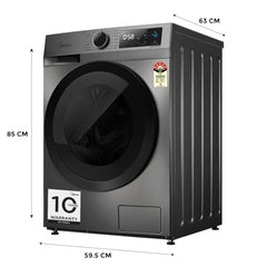 Midea 9 Kg Fully Automatic Front Load Washing Machine, Titanium Grey | 5 Star, Self Clean Drum Technology, Inverter Motor, 15 Wash Programs, MFG17W90B/T-IND