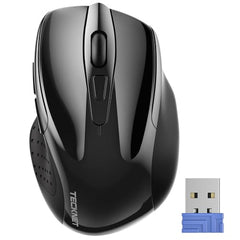 TECKNET Wireless Mouse, 2.4G Ergonomic Computer Mouse, 2600 DPI, Green
