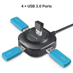 ZEBRONICS 400HB USB HUB, 4 Ports, USB 3.0, Transfer Speeds Upto 5 Gbps, Compact Design, LED Indicator, Multi OS Compatible, Micro USB (for Additional Power), Plug and Play