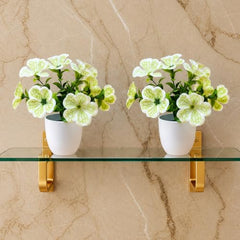 fancymart Artificial Flower Plant Home Décor with Small Size Pot | Pack of 2 | Plant Hanging for Home Decor | Office Decor (DESIGN-01)