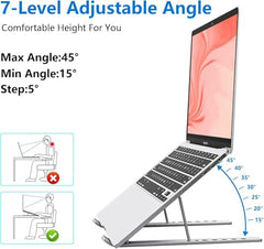 EDNITA ( 2Pcs Mini Laptop Stand for Desk | Portable Metal PC Desk Stand, Aluminium Cooling Pad Mini Clip Compatible with MacBook Apple Laptop, Lenovo, Dell, Hp, Acer & Other Laptops (Black)