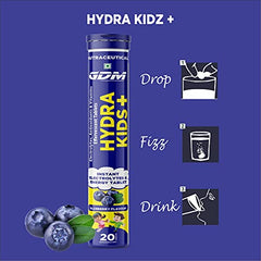 HYDRA KIDS + (ELECTROLYTES, ANTIOXIDANTS & VITAMINS) EFFERSVESCENT TABLETS (RASPBERRY, PACK OF 20 TABLETS)