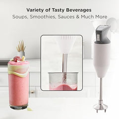 BOSS E111 Portable Hand Blender 180 Watt | Easy to Clean and Store | ISI-Marked, Grey