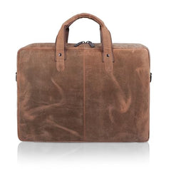 WildHorn Genuine Leather Office Bag for Men | 15.6-Inch Laptop Bag with a Minimalist Design | Professional Leather Bag with Adjustable Straps & Multiple Compartments | 1-Year Warranty
