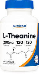 Nutricost L-Theanine 200mg; 120 Capsules - Double Strength
