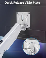 MOUNTUP Dual Monitor Stand for Desk, Monitor Arms for 2 Monitors 13-32 Inch | Holds 4.4-19.8lbs per Arm, VESA 75x75/100x100, Full Motion Monitor Mount for Home Office, C-Clamp & Grommet Base, Black