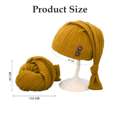 MOMISY Newborn Baby Photography Props, Long Tail Cap and Wrap Set (Yellow, 0 to 6 Months)