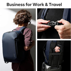 BANGE Durable Business Smart Backpack for Men and Women，can holds 15.6 Inches Laptop Backpack, Waterproof Commute Work Travel Backpack, Flight Carry-On (blue)