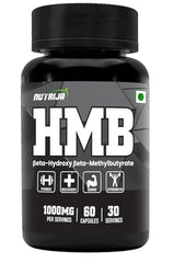 NutriJa HMB 1000MG Capsules | CaHMB Beta-Hydroxy Beta-Methylbutyrate Supplement | Supports Muscle Maintenance, Workout Recovery & Strength Training Routine - 60 Capsules