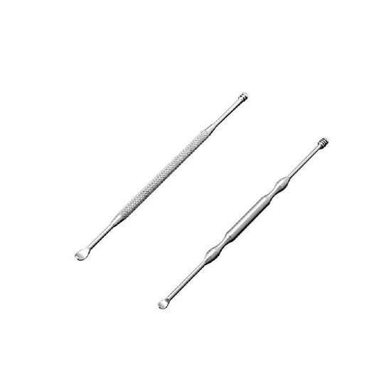 SYGA Ear Wax Pick Remover Curettes - Better Ear Hygiene with Medical Grade Ear Cleaning Tools (Silver) 2 pieces set