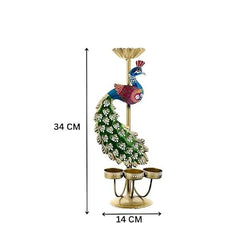Festive Elegance Peacock Theme Decorative Tealight Stand | traditional handmade