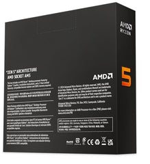 AMD Ryzen 5 9600X Desktop Processor with Integrated Radeon Graphics, 6 cores 12 Threads 32 MB Cache Base Clock 3.9GHz Upto 5.4GHz AM5 Socket, Memory DDR5 Up to 5600 MT/s, 65W TDP - 100-100001405WOF