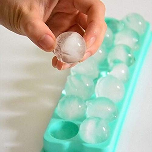 SYGA Ice Ball Tray Ice Cube Mold, Plastic Food-Grade Stackable Round Ice Ball Mould with Lid for Cocktail and Whiskey