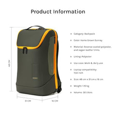 MOKOBARA Transit Backpack | Fits Laptop Up To 16 Inch, 30L Capacity, Water-Resistant Polyester, Vegan Leather Trims | Money Moves, Black
