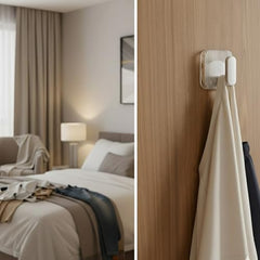 SIGNAMIO 6 Hook Shelf Adhesive Strip Wall Hanging Sticky Hook Black