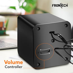 FRONTECH Premium 2.0 Channel USB Powered Speakers with 1.5W x 2 Output, AUX Input, and 1-Year Warranty (Red)