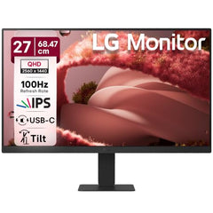 LG 27U631A 27 Inch (68.47 cm) QHD (2560x1440) IPS PC Monitor with HDR10, Flicker Safe, HDMI, DP, HP Output USB-C (15W PD), 100Hz 5ms (GtG), Tilt Adjustable, 3-Side Virtually Borderless Design sRGB 99%