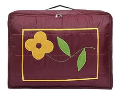 VR ATULIT BY CHOOSY 12 Flap Saree Bag | Clothes Storage Bag for Sarees, Blankets | Large Storage Bag for Clothes with Transparent Zip Covers | Foldable Quilted Bag Organizer with Handle for Wardrobe