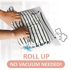 16 Travel Compression Bags Vacuum Packing, Roll Up Travel Space Saver Bags for Luggage, Cruise Ship Essentials (6 Large Roll/6 Medium Roll/4 Small Roll)
