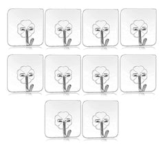 Shivstor 15 Pack Self Adhesive WallHook Heavy DutyHook for Hanging Without Drilling Transparent Nail Free StickyHook Strong Wall Hanger Set of 15 FlowerHook for Kitchen Bathroom Home Storage