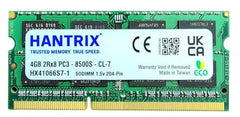 Hantrix 4GB DDR3 1333MHz Laptop RAM | 2RX8, PC3-10600S 1.5v, SO-DIMM Memory Module, For Notebook PCs, High-Speed DDR3 Upgrade
