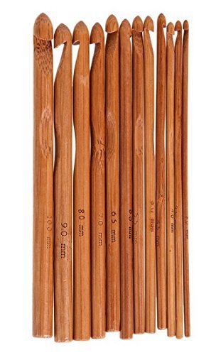 SYGA 12 Sizes Set Wooden Handle Crochet Hooks 3mm-10mm Knitting Tool