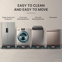 ZOLMIX® Adjustable Stainless Steel Washing Machine Stand for All Semi, Front & Top Load with Wheels & Anti Vibration Pads, Rustproof, Suitable with Fridge, Dishwasher & Air Cooler - (1 Year Warranty)