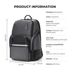 MOKOBARA Coupe 21L Laptop Backpack 15.6 Inch Office Travel Grey