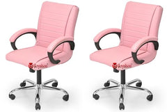 GOYALSON Ergonomic Revolving Office Home Swivel Desk Chair with Adjustable Height Smooth Moving (2, Black, Standard)
