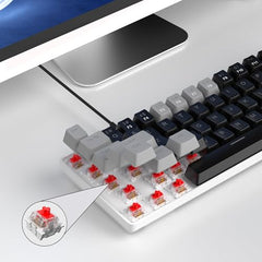 MageGee Portable 60% Mechanical Gaming Keyboard, MK-Box LED Backlit Compact 68 Keys Mini Wired Office Keyboard with Blue Switch for Windows Laptop PC Mac - Blue/White