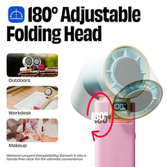 NUUK BFF Personal Hand Fan | 13000 RPM with IceTouch™ | 3600mAh Rechargeable Battery up to 10 hrs | Portable Mini Fan | 100-Speed Dial | For Travel, Office, Makeup & Outdoor | 1 Yr + 1 Month Warranty