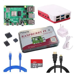 Raspberry Pi 4 Model B 4GB RAM Kit with 32GB Noobs, LAN-mHDMI Cable, Power Supply, MicroSD Card - The Complete Kit