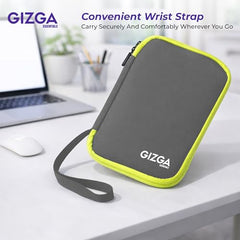 Gizga Essentials Gadget Organizer Case, Portable Zippered Pouch for All Small Gadgets, HDD, Power Bank, USB Cables, Power Adapters, etc (Grey)