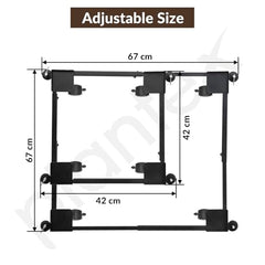 Plantex Washing Machine Stand/Adjustable Fridge Trolley with Lockable Wheel