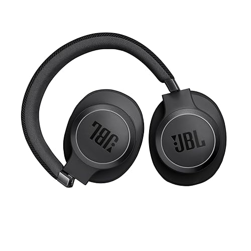 JBL Live 770NC True Adaptive Noise Cancellation Headphones Wireless Over Ear, Spatial Sound, 65Hrs Playtime, Speed Charge, Multipoint Connect & Personi-Fi 2.0, Customized EQ, Google Fast Pair, Black