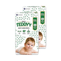 TEDDYY Easy Baby M Size Diaper Tape Style |126 Count (Medium) | 6-11 kgs (Pack of 2) | Quick Absorbency | Extra Super Soft | Anti - Bacterial | Wetness Indicator with Adjustable Grip Tapes