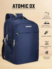 Cosmus Atomic Dx 3 Compartment Large Laptop Bag Black Navy Blue Polyester Laptop Backpack