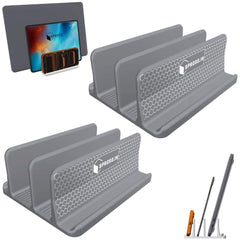 SPROSO QuadNest 4-Slot Vertical Laptop Stand, Black, Pack of 2