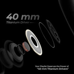 ZEBRONICS SILENCIO 111, Wireless Headphone, Hybrid ANC (50dB), 55*Hrs Backup, Transparency Mode, 40mm Titanium Drivers, 3 EQ Modes, ENC, Gaming Mode, Dual Pairing, Rapid Charge, Bluetooth v5.4 (Black)