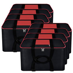 Storite 2 Pack Moisture Proof Nylon Underbed Storage Bag For Clothes Large | (54 x 46 x 28 cm) - BlackRed, Rectangular