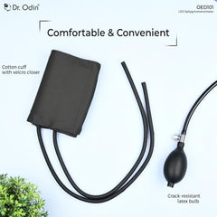 Dr. Odin OLS103 LCD Sphygmomanometer Manual Blood Pressure Monitor with Large Digital Display, Latex-Free Cuff, Accurate Readings, for Clinic & Home Use