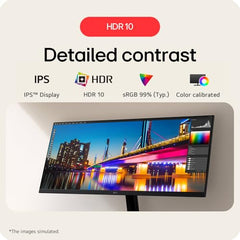 LG 29U511A 73 cm (29 Inch) UltraWide WFHD (2560x1080) IPS Monitor, 100Hz, 5ms(GtG), Anti-Glare, sRGB 99% (Typ.), HDR10, 3-Side Virtually Borderless, DP, HDMI, Headphone Out, Tilt Adjustable (Black)
