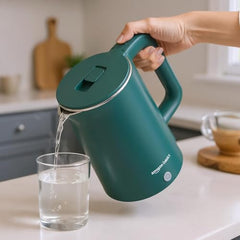 amazon basics 1.5 Liter Cool Touch Electric Kettle| 1350 Watt|Stainless Steel Body|Auto Cut-Off|Triple Safety Protection(Green)